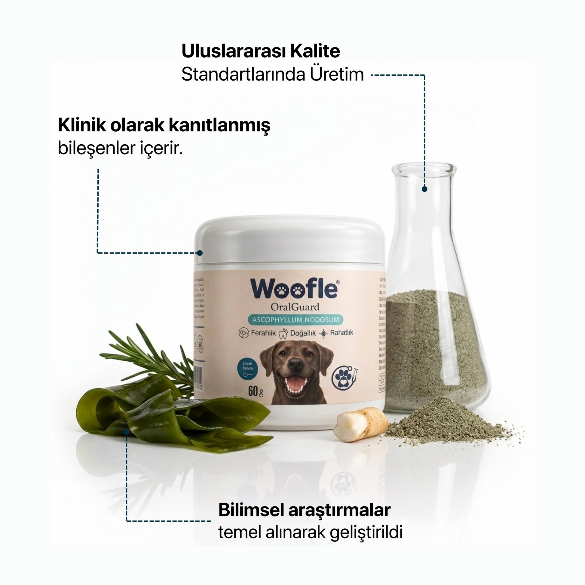 Woofle OralGuard – Köpekler İçin Ağız ve Diş Bakım Tozu